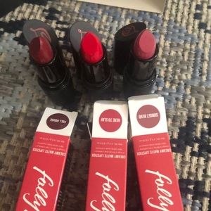 NEW set of 3 Folly Fire Creamy Matte lipsticks!
